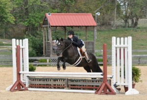 Emma Hess competing on her medium pony, Blackberry Storm